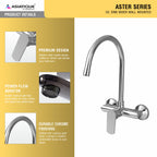 Asiatique S/L Sink Mixer Wall Mounted (AS-031), Aster Series Bathroom & Kitchen Faucets | Premium Modern Tap Collection
