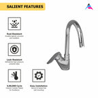Asiatique S/L Basin Mixer Table Mounted (AS-032), Aster Series Bathroom & Kitchen Faucets | Premium Modern Tap Collection