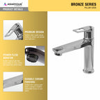Asiatique Pillar Cock (B-000), Bronze Series Premium Brass Faucet Collection, Chrome Basin Mixers, Pillar Cocks, Sink Mixers & Bathroom Tap