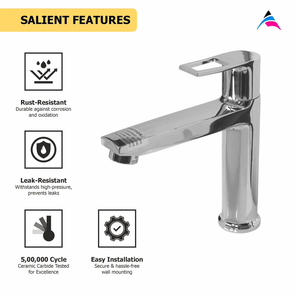 Asiatique Pillar Cock With Extended Spout (B-000A), Bronze Series Premium Brass Faucet Collection, Chrome Basin Mixers, Pillar Cocks, Sink Mixers & Bathroom Tap