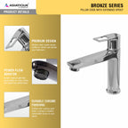 Asiatique Pillar Cock With Extended Spout (B-000A), Bronze Series Premium Brass Faucet Collection, Chrome Basin Mixers, Pillar Cocks, Sink Mixers & Bathroom Tap