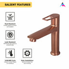 Asiatique Pillar Cock (BRG-000 M), Button & Plate, Bronze Brush Rose Gold Series Bathroom & Kitchen Faucets
