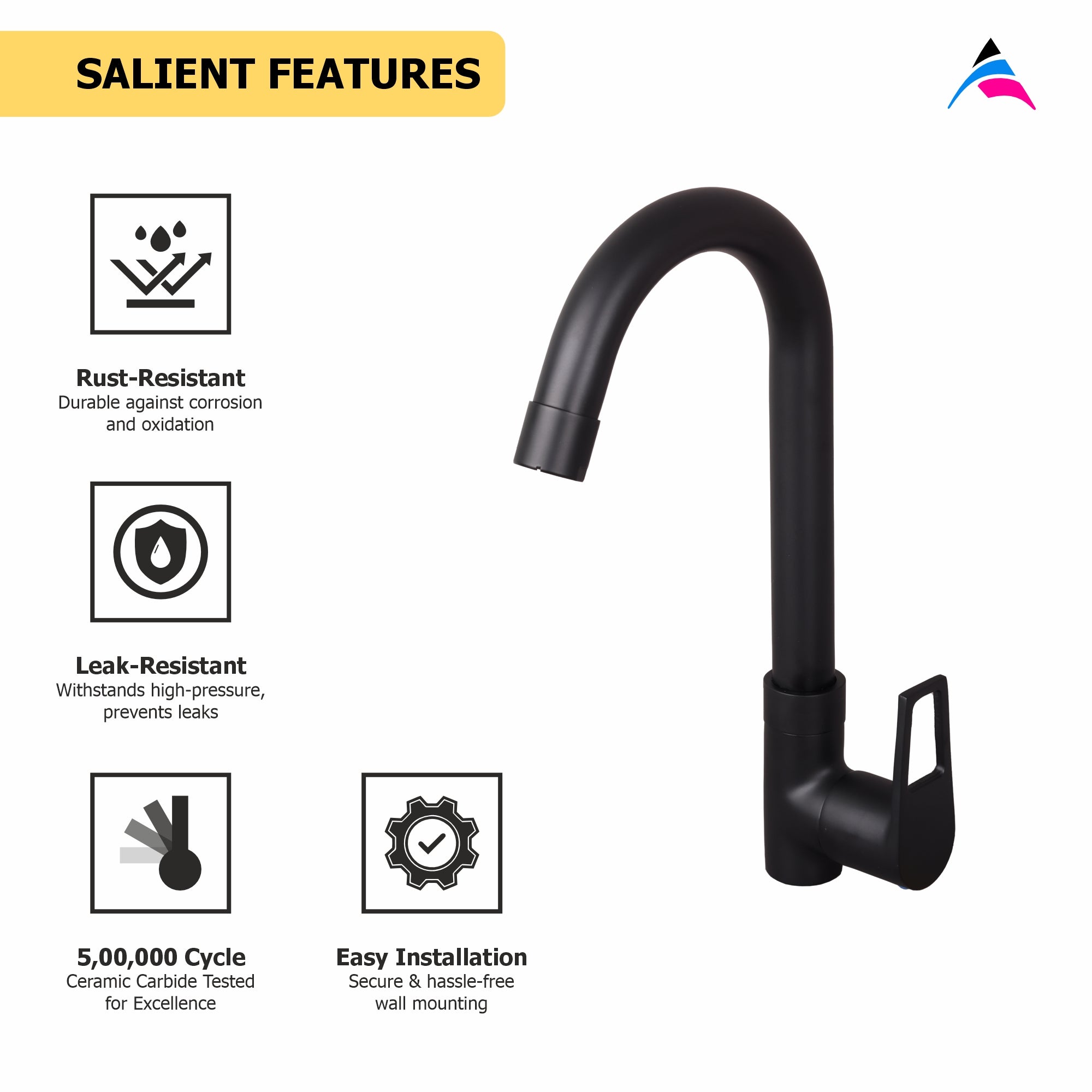 Asiatique Pillar Cock With Swivel ‘J’ Spout (BB-002 M), Bronze Brush Black Series Bathroom & Kitchen Faucets