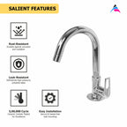 Asiatique Pillar Cock With Swivel ‘J’ Spout (B-002), Bronze Series Premium Brass Faucet Collection, Chrome Basin Mixers, Pillar Cocks, Sink Mixers & Bathroom Taps