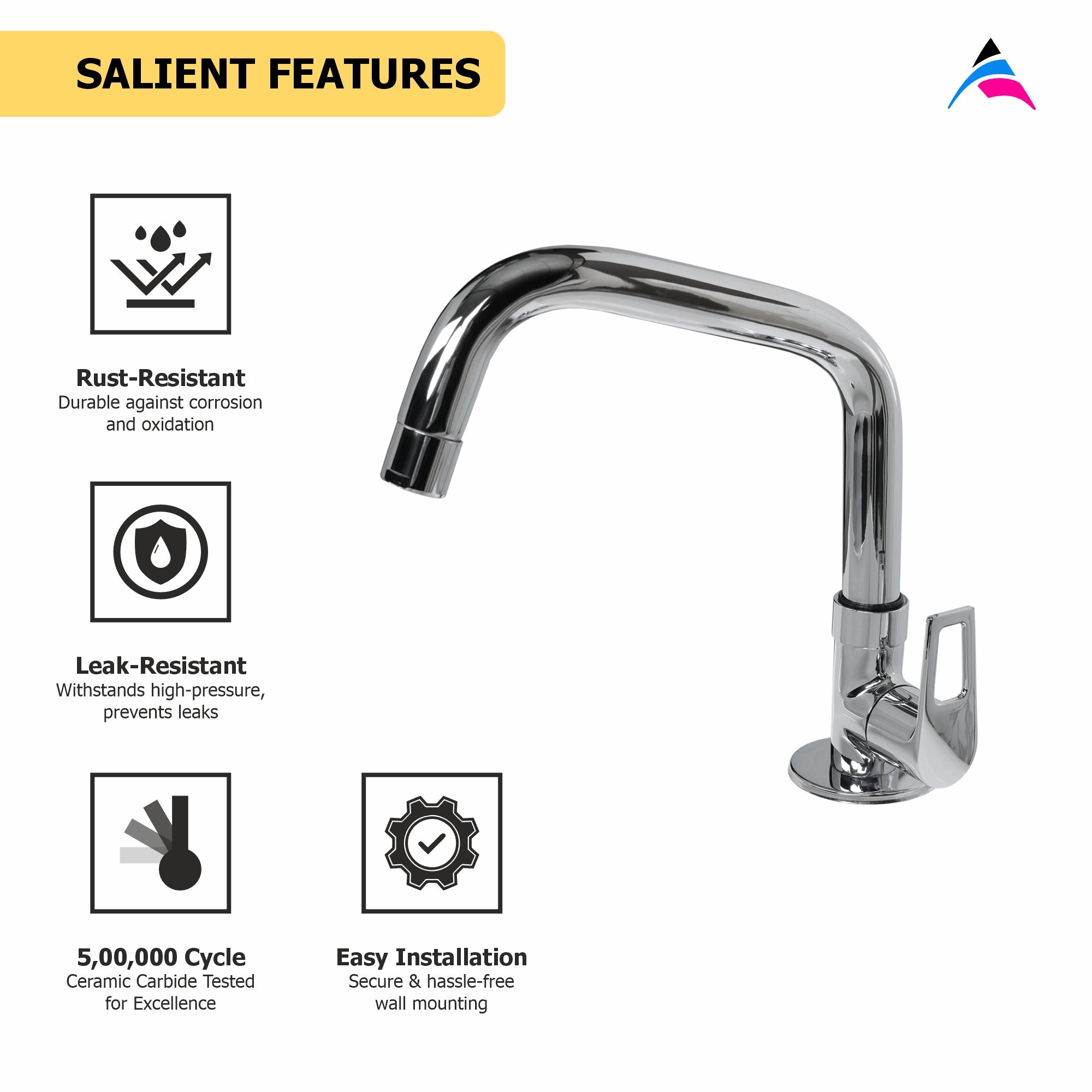 Asiatique Pillar Cock With Extended Swivel Spout (B-002EX), Bronze Series Premium Brass Faucet Collection, Chrome Basin Mixers, Pillar Cocks, Sink Mixers & Bathroom Taps