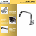 Asiatique Pillar Cock With Extended Swivel Spout (B-002EX), Bronze Series Premium Brass Faucet Collection, Chrome Basin Mixers, Pillar Cocks, Sink Mixers & Bathroom Taps