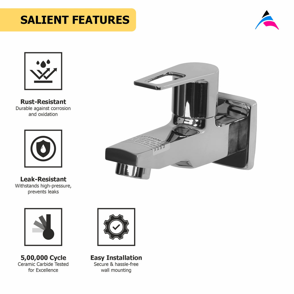 Asiatique Bib Cock With Wall Flange (B-003), Bronze Series Premium Brass Faucet Collection, Chrome Basin Mixers, Pillar Cocks, Sink Mixers & Bathroom Tap