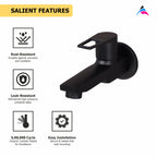 Asiatique Bib Cock Long Body With Wall Flange (BB-004 M), Bronze Brush Black Series Bathroom & Kitchen Faucets