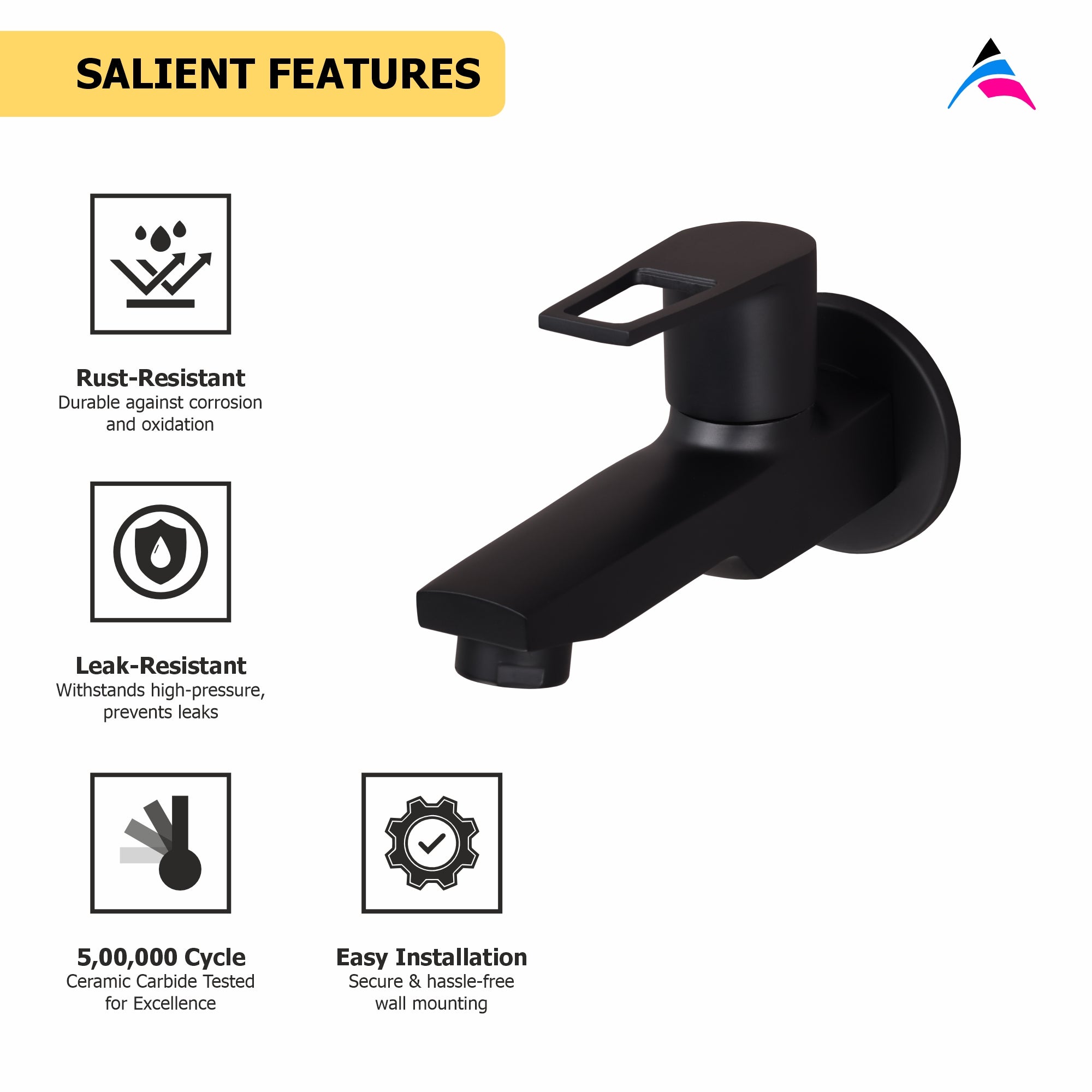 Asiatique Bib Cock Long Body With Wall Flange (BB-004 M), Bronze Brush Black Series Bathroom & Kitchen Faucets