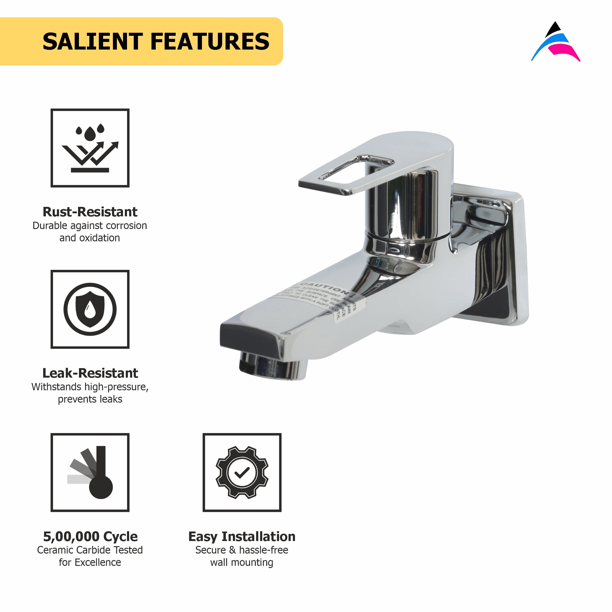 Asiatique Bib Cock Long Body With Wall Flange (B-004), Bronze Series Premium Brass Faucet Collection, Chrome Basin Mixers, Pillar Cocks, Sink Mixers & Bathroom Tap