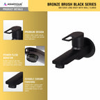 Asiatique Bib Cock Long Body With Wall Flange (BB-004 M), Bronze Brush Black Series Bathroom & Kitchen Faucets
