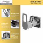 Asiatique Angle Cock With Flange (B-005), Bronze Series Premium Brass Faucet Collection, Chrome Basin Mixers, Pillar Cocks, Sink Mixers & Bathroom Taps