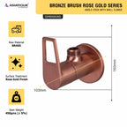 Asiatique Angle Cock With Wall Flange (BRG-005 M), Button & Plate, Bronze Brush Rose Gold Series Bathroom & Kitchen Faucets