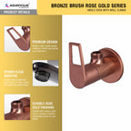 Asiatique Angle Cock With Wall Flange (BRG-005 M), Button & Plate, Bronze Brush Rose Gold Series Bathroom & Kitchen Faucets