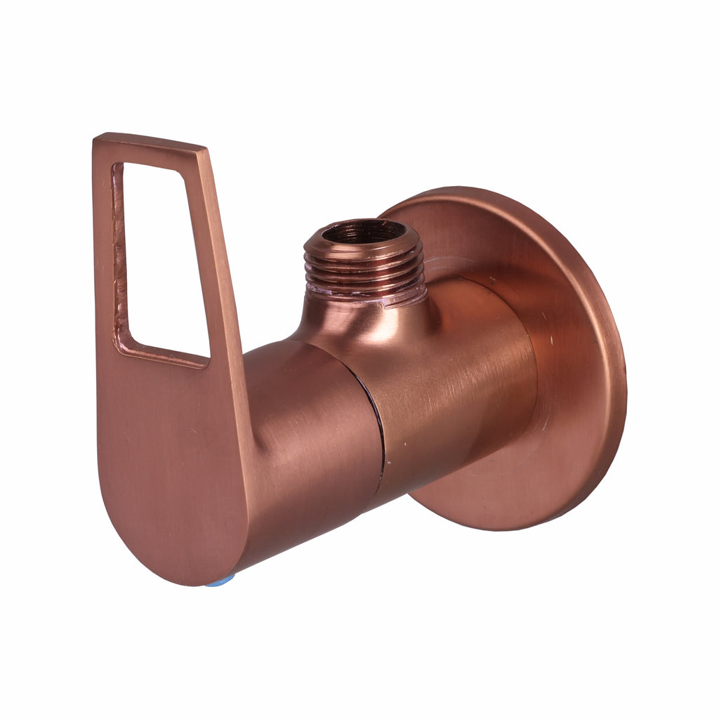 Asiatique Angle Cock With Wall Flange (BRG-005 M), Button & Plate, Bronze Brush Rose Gold Series Bathroom & Kitchen Faucets