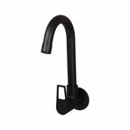 Asiatique Sink Cock With Swivel ‘J’ Spout Wall Mounted With Flange (BB-008 M), Bronze Brush Black Series Bathroom & Kitchen Faucets