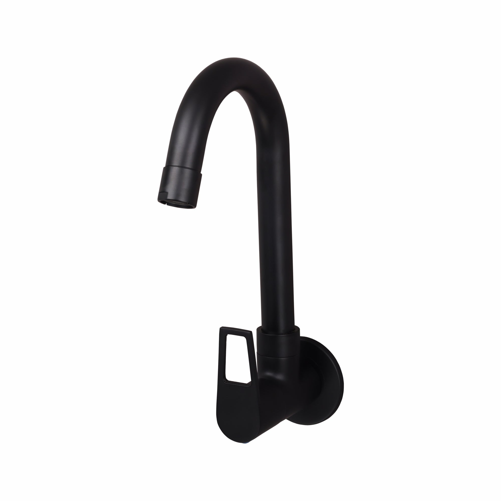 Asiatique Sink Cock With Swivel ‘J’ Spout Wall Mounted With Flange (BB-008 M), Bronze Brush Black Series Bathroom & Kitchen Faucets