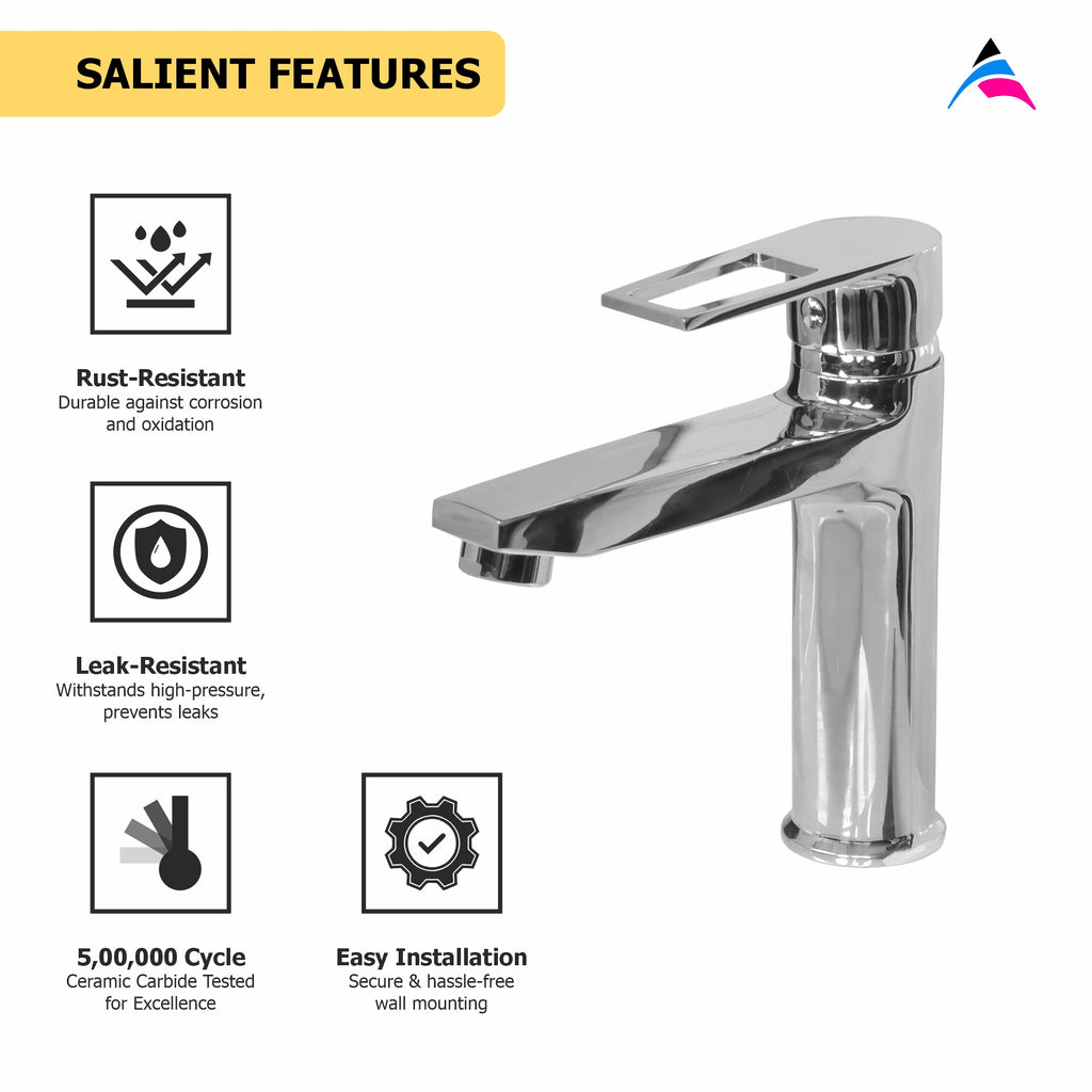 Asiatique S/L Basin Mixer With Braided HOSES (B-009), Bronze Series Premium Brass Faucet Collection, Chrome Basin Mixers, Pillar Cocks, Sink Mixers & Bathroom Tap