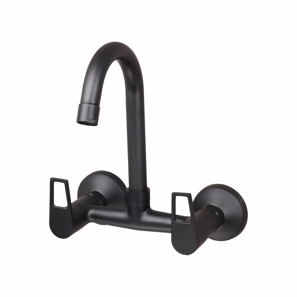 Asiatique Sink Mixer With Swivel ‘J’ Spout Wall Mounted (BB-013 M), Bronze Brush Black Series Bathroom & Kitchen Faucets