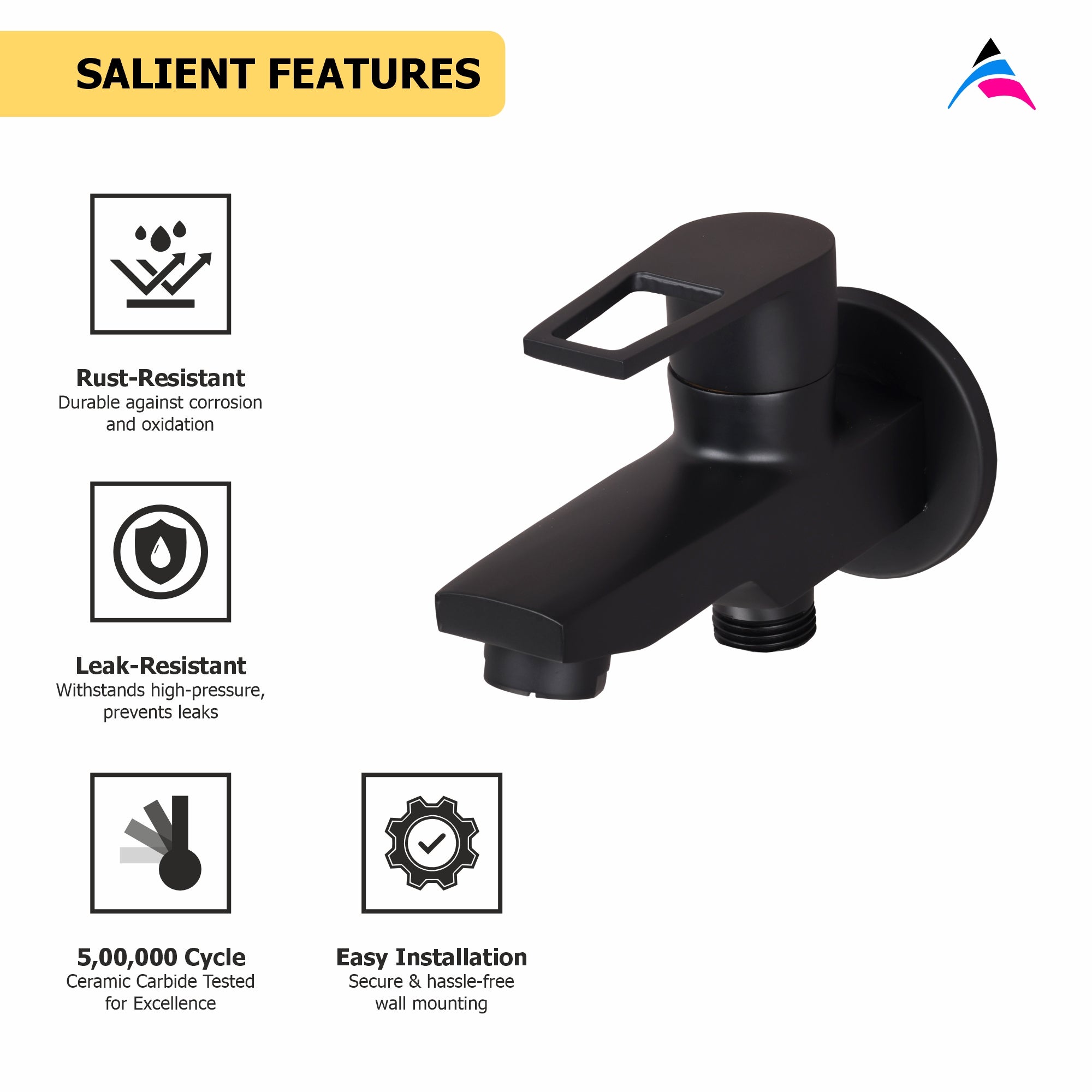 Asiatique S/L 2 in 1 Bib Cock With Wall Flange (BB-015 S/L M), Bronze Brush Black Series Bathroom & Kitchen Faucets