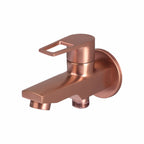 Asiatique S/L 2 in 1 Bib Cock With Wall Flange (BRG-015 S/L M), Button & Plate, Bronze Brush Rose Gold Series Bathroom & Kitchen Faucets