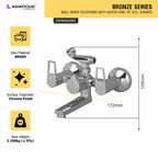 Asiatique Wall Mixer Telephonic With Crutch ARR. Of Tele. Shower (B-016), Bronze Series Premium Brass Faucet Collection, Chrome Basin Mixers, Pillar Cocks, Sink Mixers & Bathroom Taps
