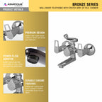 Asiatique Wall Mixer Telephonic With Crutch ARR. Of Tele. Shower (B-016), Bronze Series Premium Brass Faucet Collection, Chrome Basin Mixers, Pillar Cocks, Sink Mixers & Bathroom Taps