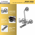 Asiatique Wall Mixer Telephonic With ‘L’ Bend for ARR. Of O/H Shower (B-017), Bronze Series Premium Brass Faucet Collection, Chrome Basin Mixers, Pillar Cocks, Sink Mixers & Bathroom Taps