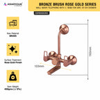 Asiatique Wall Mixer Telephonic With ‘L’ Bend for ARR. Of O/H Shower (BRG-017 M), Button & Plate, Bronze Brush Rose Gold Series Bathroom & Kitchen Faucets