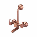 Asiatique Wall Mixer Telephonic With ‘L’ Bend for ARR. Of O/H Shower (BRG-017 M), Button & Plate, Bronze Brush Rose Gold Series Bathroom & Kitchen Faucets