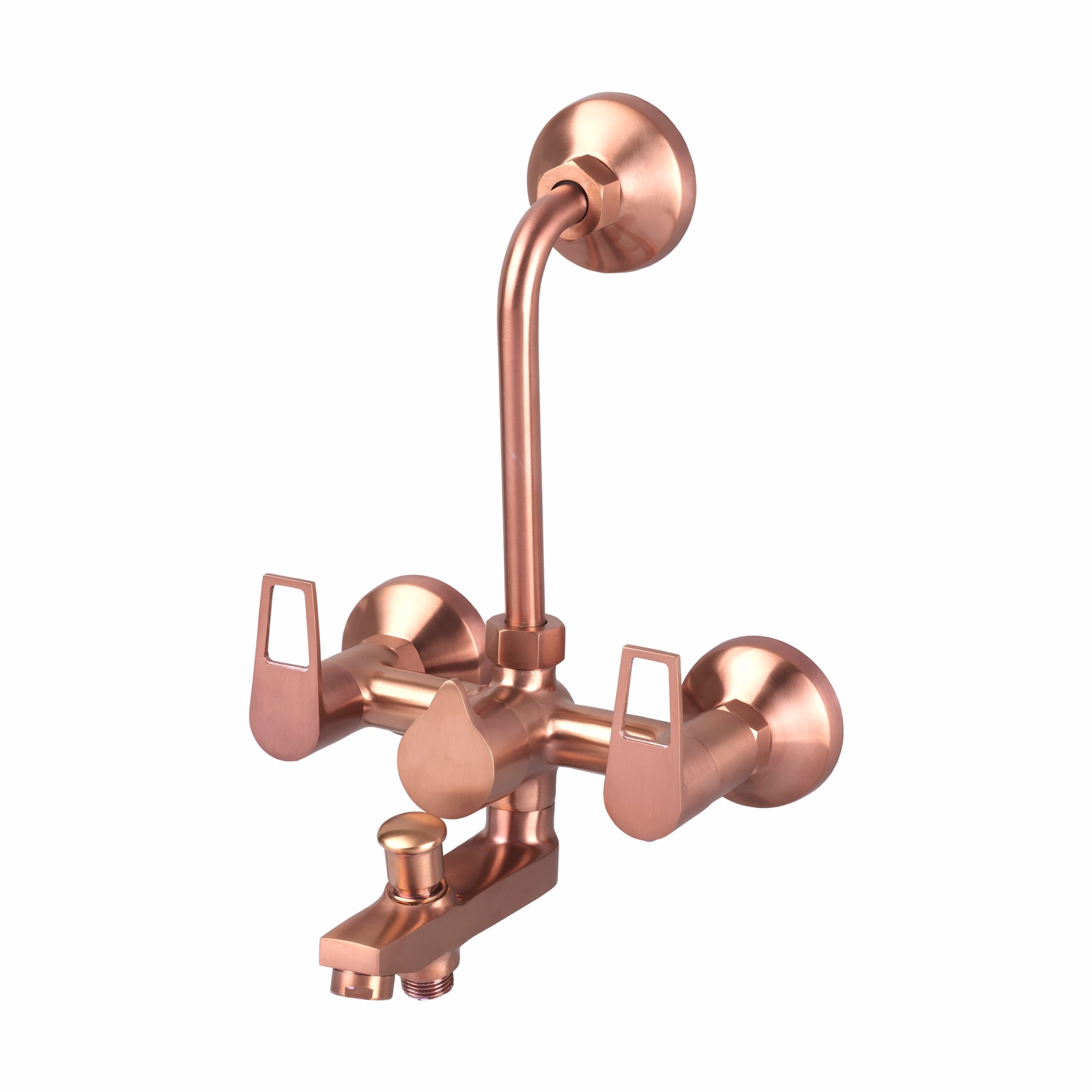Asiatique 3 in 1 Wall Mixer With Pro. For Tele. Shower & O/H Shower (BRG-018 M), Button & Plate, Bronze Brush Rose Gold Series Bathroom & Kitchen Faucets