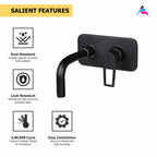 Asiatique S/L Basin Mixer Wall Mounted Full Set (BB-019 M), Bronze Brush Black Series Bathroom & Kitchen Faucets