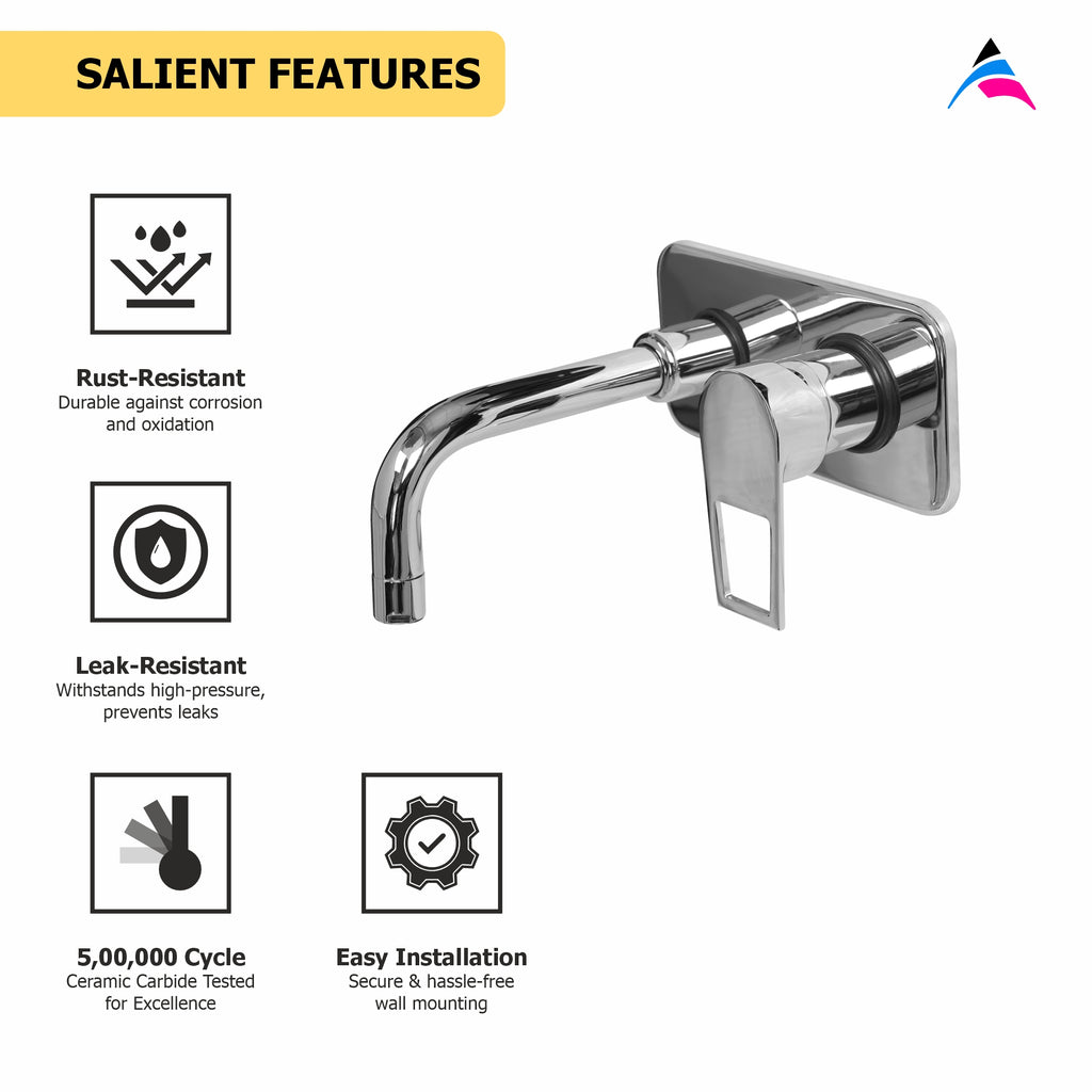 Asiatique S/L Basin Mixer Wall Mounted Upper Part (B-019U), Bronze Series Premium Brass Faucet Collection, Chrome Basin Mixers, Pillar Cocks, Sink Mixers & Bathroom Taps
