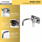 Asiatique S/L Basin Mixer Wall Mounted Upper Part (B-019U), Bronze Series Premium Brass Faucet Collection, Chrome Basin Mixers, Pillar Cocks, Sink Mixers & Bathroom Taps