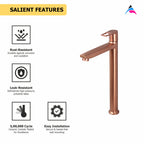 Asiatique Pillar Cock With Extension Body (BRG-023 M), Button & Plate, Bronze Brush Rose Gold Series Bathroom & Kitchen Faucets