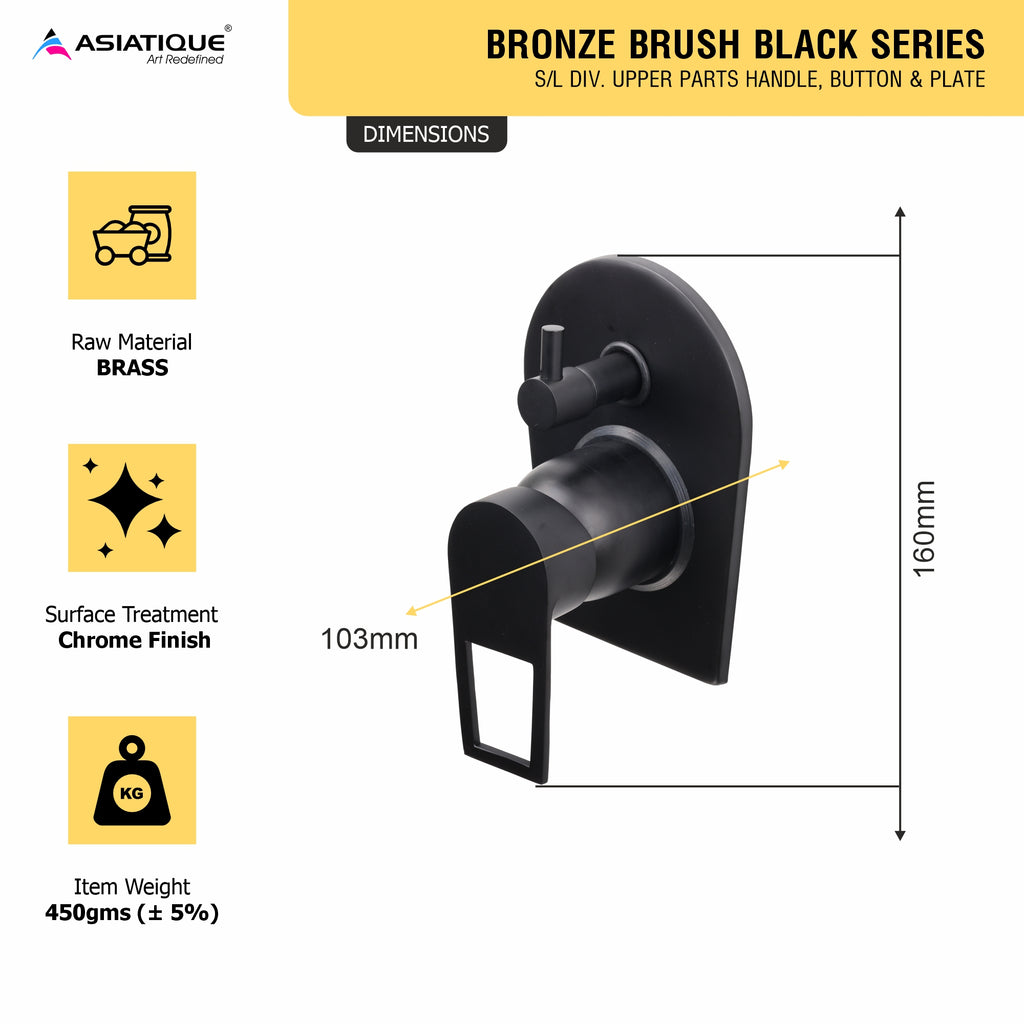 Asiatique S/L Div. Upper Parts Handle, Button & Plate (BB-024 M), Bronze Brush Black Series Bathroom & Kitchen Faucets