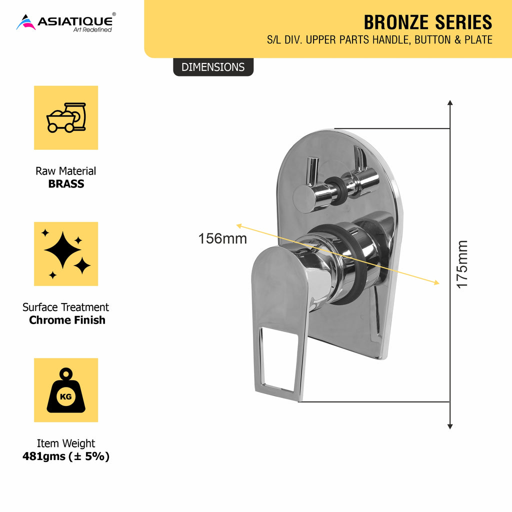 Asiatique S/L Div. Upper Parts Handle, Button & Plate (B-024), Bronze Series Premium Brass Faucet Collection, Chrome Basin Mixers, Pillar Cocks, Sink Mixers & Bathroom Taps