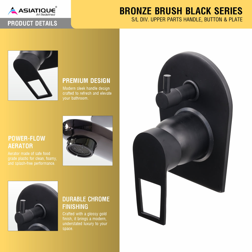 Asiatique S/L Div. Upper Parts Handle, Button & Plate (BB-024 M), Bronze Brush Black Series Bathroom & Kitchen Faucets