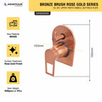 Asiatique S/L Div. Upper Parts Handle (BRG-024 M), Button & Plate, Bronze Brush Rose Gold Series Bathroom & Kitchen Faucets