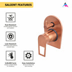 Asiatique S/L Div. Upper Parts Handle (BRG-024 M), Button & Plate, Bronze Brush Rose Gold Series Bathroom & Kitchen Faucets