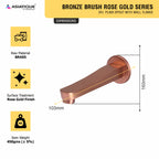 Asiatique Div. Plain Spout With Wall Flange (BRG-025 M), Button & Plate, Bronze Brush Rose Gold Series Bathroom & Kitchen Faucets