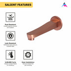 Asiatique Div. Plain Spout With Wall Flange (BRG-025 M), Button & Plate, Bronze Brush Rose Gold Series Bathroom & Kitchen Faucets