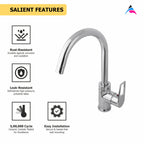 Asiatique S/L Sink Mixer Table Mounted (B-027), Bronze Series Premium Brass Faucet Collection, Chrome Basin Mixers, Pillar Cocks, Sink Mixers & Bathroom Taps