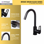 Asiatique S/L Sink Mixer Table Mounted (BB-027 M), Bronze Brush Black Series Bathroom & Kitchen Faucets