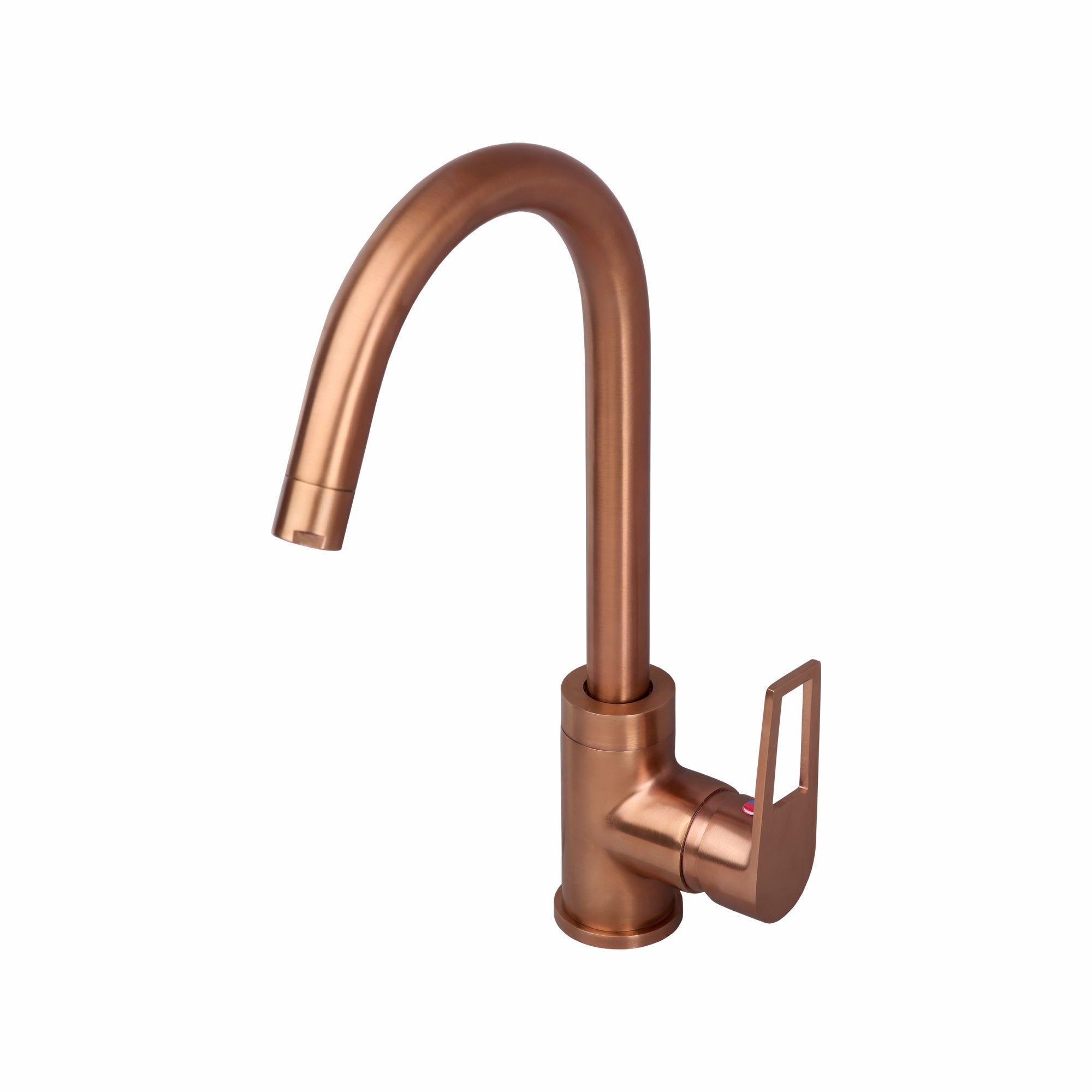 Asiatique S/L Sink Mixer Table Mounted (BRG-027 0M), Button & Plate, Bronze Brush Rose Gold Series Bathroom & Kitchen Faucets