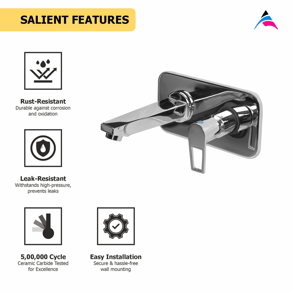 Asiatique Single Concealed Wall Mounted Upper Part (B-028U), Bronze Series Premium Brass Faucet Collection, Chrome Basin Mixers, Pillar Cocks, Sink Mixers & Bathroom Taps