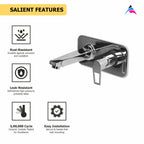 Asiatique Single Concealed Wall Mounted Upper Part (B-028U), Bronze Series Premium Brass Faucet Collection, Chrome Basin Mixers, Pillar Cocks, Sink Mixers & Bathroom Taps