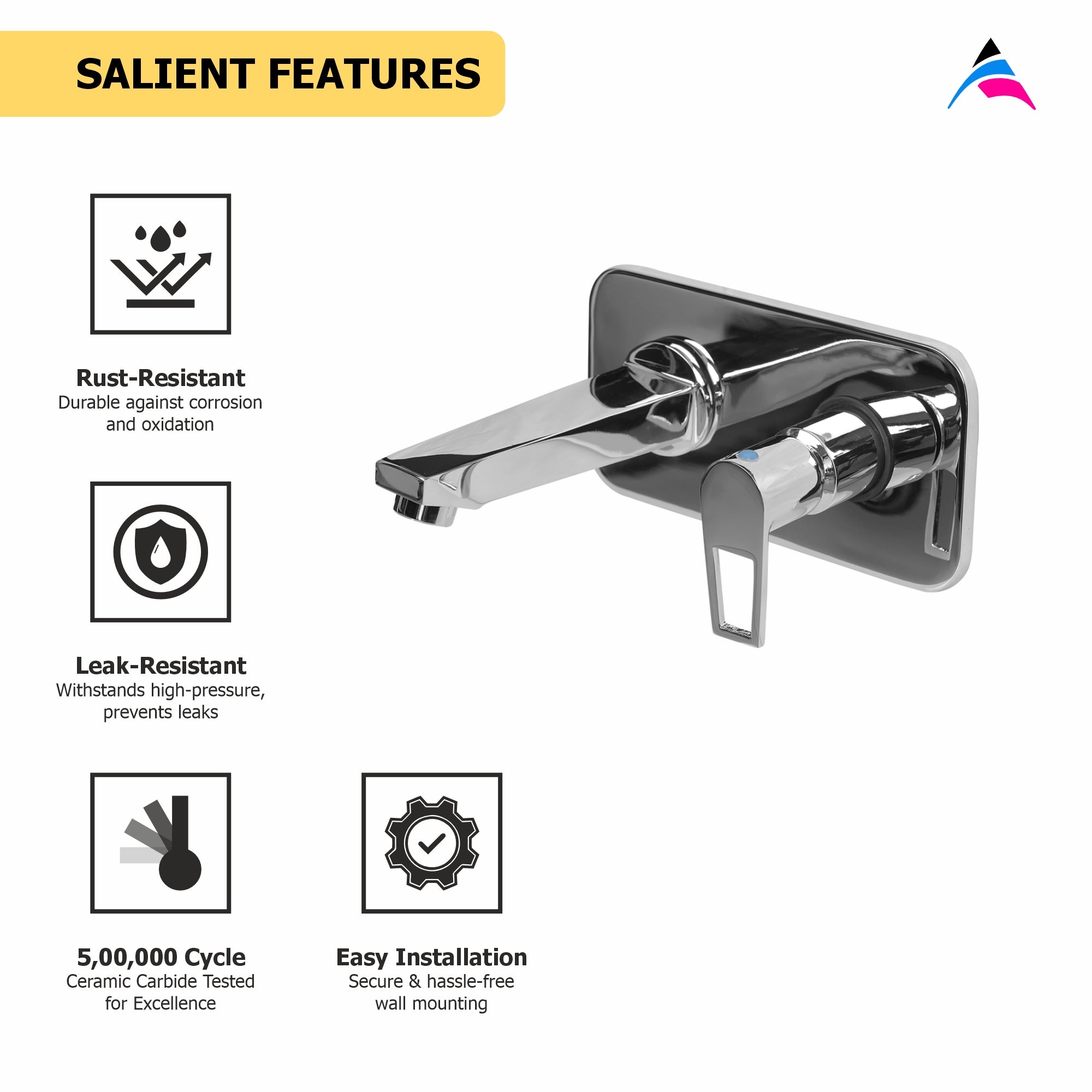 Asiatique Single Concealed Wall Mounted Upper Part (B-028U), Bronze Series Premium Brass Faucet Collection, Chrome Basin Mixers, Pillar Cocks, Sink Mixers & Bathroom Taps