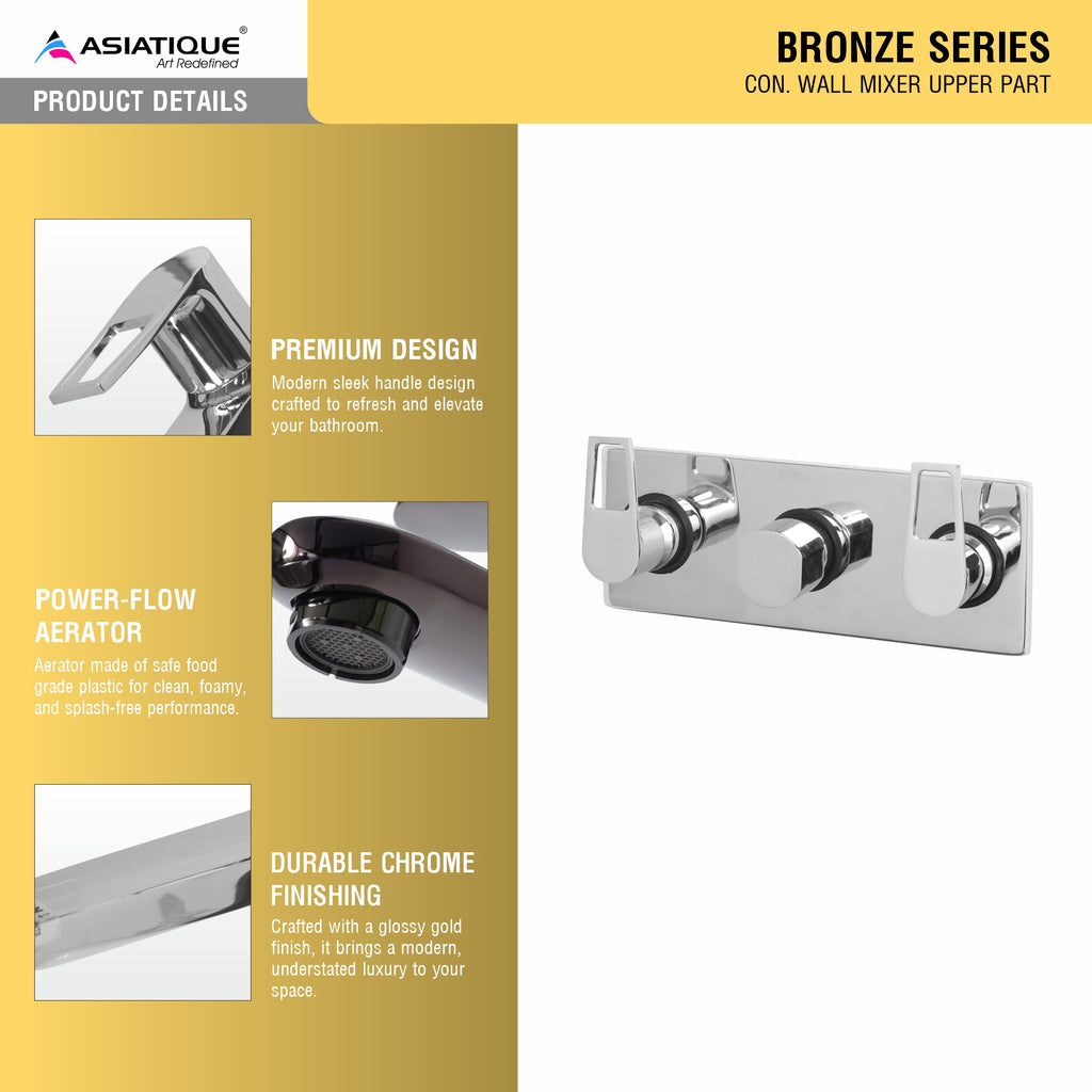 Asiatique Con. Wall Mixer Upper Part (B-029U), Bronze Series Premium Brass Faucet Collection, Chrome Basin Mixers, Pillar Cocks, Sink Mixers & Bathroom Taps
