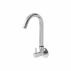 Asiatique Sink Cock With Extended Swivel 'J' Spout Wall Mounted With Flange  (A-008), Antique Series Premium Faucets & Sink Mixers